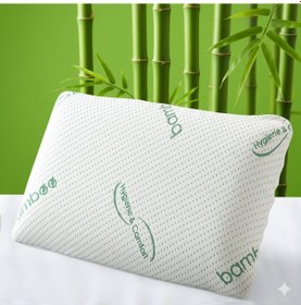 Resim Heyner 2 Adet 1200 Gram Bamboo Yastık 50x70 Visco Bambu Yastık 2'li Paket Ortopedik Yastık Yeşil 