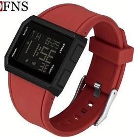 Resim Sunshine022 Ofns Spor Çalar Saati 5atm Suya Dayanıklı Dijital Alarmlı Siyah Kırmızı Diğer 