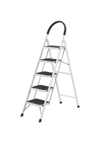 Resim Elmas Serisi - Beyaz - 5 Basamaklı - Katlanır Lüks Ev Tipi Metal Merdiven 