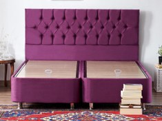Resim Niron Yatak Purple Çift Kişilik Mor Baza + Başlık 150 x 200 cm 
