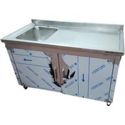 Resim Paslanmaz Eviyeli Tezgah - Dolaplı Çalışma Tezgahı 