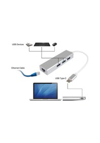 Resim Type C USB Hub USB Type-C To 3 Port USB 3.0 Çoklayıcı 1000 Mbps 