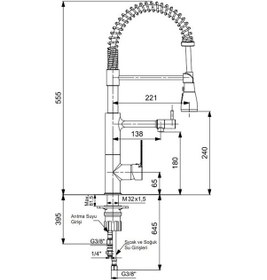 Resim Eca Nita 3 Akışlı Arıtıcı Mutfak Eviye Bataryası Su Arıtma Bağlantılı 102118350 