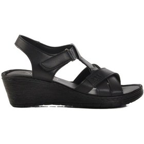 Resim Aspor Siyah Dolgu Taban Kadın Sandalet Çok Renkli 