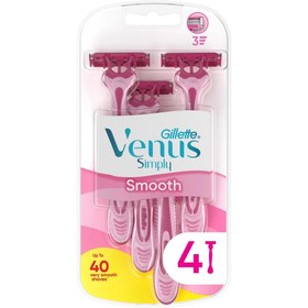 Resim Gillette Simply Venus 3 Kullan At Kadın Tıraş Bıçağı 4'lü Paket - Gratis 