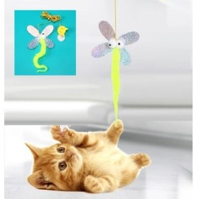 Resim BRC Desing Kelebek Model Elastik Kendinden Yapışkanlı Kedi Oyun Oltası 