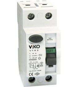 Resim Viko Iki Kutuplu 63 Amper 30Ma Kaçak Akım Rölesi 