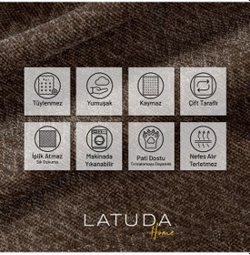 Resim Jakarlı Şönil Koltuk Örtüsü Çekyat Örtüsü Koltuk Şalı 110x175 2 Ad. Kaymaz Kahve Kahve 