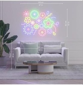 Resim dekoraven Çiçekler Neon Tabela Dekoratif Aydınlatma, flowers2 