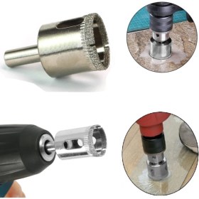 Resim Depolife 35 mm Mermer Granit Fayans Cam Yuvarlak Delme Panç Elmas Uç Yuvarlak Açma Matkap Için Karot Ucu 