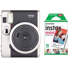 Resim Instax Neo 90 Classic Kırmızı Fotoğraf Makinesi ve 10'lu mini Film 