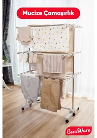 Resim Ceraware Silver Lüks Çamaşır Kurutmalık 3 Katlı Eco Gri 