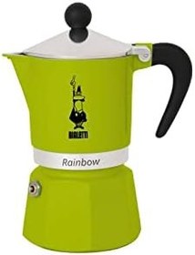 Resim Bialetti - Rainbow: 6 Cups Ocak Üstü Espresso Pişirici - 250ml - Yeşil Renk - Alüminyum Gövde - Patentli Güvenlik Valfi - Tüm Ocak Türleri İçin Uygundur (İndüksiyon Hariç) 