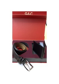 Resim Gc Terlik 520 Erkek Cüzdan Kemer Set-siyah Siyah 