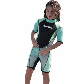 Resim Free-Sub 3mm Çocuk Shorty (Kısa), Sörf Yüzme Scuba Tüplü Dalış Elbisesi - M 