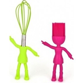 Resim Adam Tasarımlı Çırpıcı Yumurta Fırçası Seti Karıştırıcı Mikser Çok Renkli 