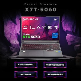 Resim Game Garaj SLAYER X7T-5060 C6 Core i7 14650HX 32 GB 1 TB SSD RTX5060 16" Free Dos Dizüstü Bilgisayar 