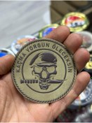 Resim KOMANDO PAZARI "Kaçma Yorgun Oleceksın" Yazılı 3D Lazer Kesim Arkası Cırtlı Patch 