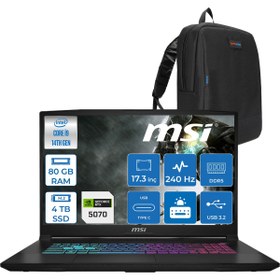 Resim MSI Katana 17 İ9-14900HX 80GB 4tb SSD 8GB/RTX5070 115W 17.3" Qhd 240Hz IPS Freedos W048XTRF25 