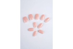 Resim Beauty Takma Tırnak Seti & Zararsız Yapıştırıcı Küt Pembe 