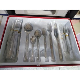 Resim Özlife Hüma 36 Parça Çatal Kaşık Bıçak T. Sade 6 Kişilik Kutulu 
