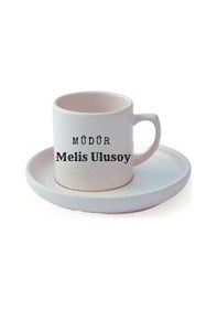 Resim İdarecilere Özel İsimli Türk Kahve Fincanı Ve Altı 