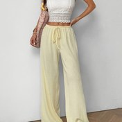 Resim Kadınlar için Şık Düz Renkli Düz Bacak Pantolon - İlkbahar Yaz Sonbahar Günlük ve Resmi Giyim için Orta Esneklikte Makinede Yıkanabilir Hafif Trousers, İpli Bel, Rahat Moda 