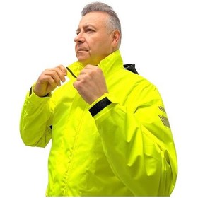 Resim Ct-neonpro Motosiklet Yağmurluk Astarlı Kapüşonlu Reflektörlü Çantalı Su Rüzgar Geçirmez Extra Larg 