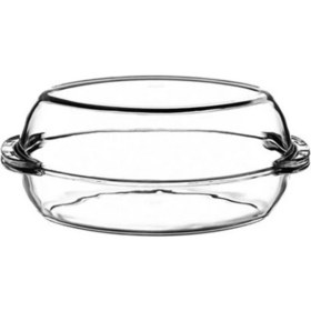 Resim Oval Borcam Fırın Kabı, Kapaklı, 2250 Cc, 35X19,5 Cm, Beyaz 