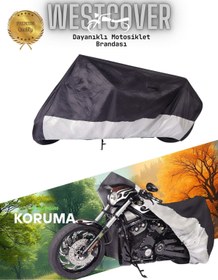 Resim WestCover Yuki Forza 100 Uyumlu Motosiklet Brandası.Örtüsü (Siyah-Gri)Ultra kaliteli 