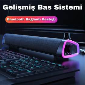 Resim Knittingtr Bluetooth Güçlü Hoparlör Bas Subwoofer Soundbar Tv Ses Sistemi Stereo 