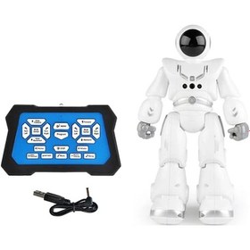 Resim Uzaktan Kumandalı Şarjlı Hareket Sensörlü Çok Fonksiyonlu Işıklı Sesli Akıllı Robot Oyuncak Robot 