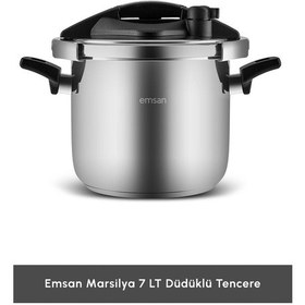 Resim Emsan Marsilya İndüksiyon Tabanlı Düdüklü Tencere 7 Litre Gümüş 