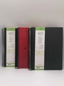 Resim 419-plk 20x28 Spiralli Eski Ajanda 3'lü Siyah-bordo 