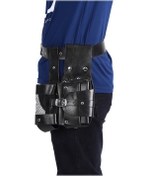 Resim Maiyame Berber Profesyonelleri İçin Deri Saç Tasarım Gereçleri Çantası - Ayarlanabilir Kemerli, Bölünebilir Bölmeli, Bel/vücut Çantası Siyah 