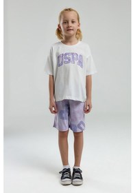 Resim U.S. Polo Assn. Kız Çocuk Lila Şortlu Alt Üst Takım 50312553-VR013 
