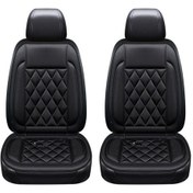 Resim Xindoker Siyah 12v Çift Koltuk Elektrikli Isıtıcı, Hızlı Isı, Sıcaklık Ayarlı, Araba/ev/ofis Uyumlu, Kaymazsız Kumaş Otomobil Koltuk Yastığı 