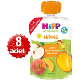 Resim Hipp Organik x 8 Adet Şeftalili Mangolu Elma Püresi 100gr 