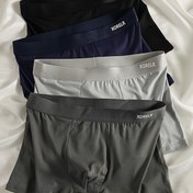 Resim 4 adet Erkek Boxer Kısa Şort Seti - Nefes alabilen ve Rahat, "XO" Baskılı Farklı Renkler, Günlük Rahat Giyim, Orta Esneklikte Kumaş, Rahat İç Çamaşırı|Boxer Kısa Şort|Baskılı Bel Bandı 