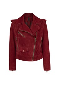 Resim Ibiza Kadın Bordo Biker Süet Deri Ceket - Bordo / L 