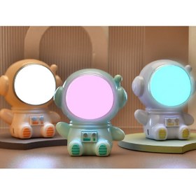 Resim hediyeconcepti Karikatür Spaceman Gece Işıkları Usb Şarj Edilebilir Lambalar Çocuklar Için Bebek Masa Lambası 