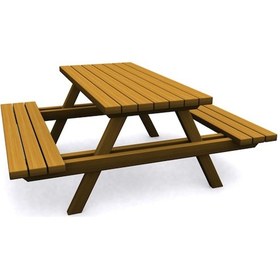 Resim Ahşap Piknik Masası, 145 Cm Orman Masası -422 