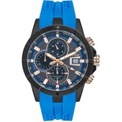 Resim Quantum HNG893.065 Quartz 50 mm Mavi Silikon Siyah Kadran 10 ATM Erkek Kol Saati 