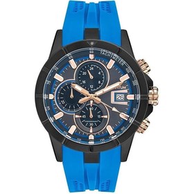 Resim Quantum HNG893.065 Quartz 50 mm Mavi Silikon Siyah Kadran 10 ATM Erkek Kol Saati 