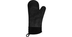 Resim Siyah Silikon Yanmaz Yapışmaz Isı Yalıtımlı 35 cm Mutfak Fırın Eldiveni 