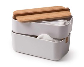 Resim Zen Pamuk Kutusu Bambu-Beyaz 