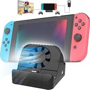 Resim Nintendo için Anahtar Yuvası, TV Anahtarı Yerleştirme İstasyonu Değiştirme Taşınabilir Anahtar Şarj İstasyonu 4K HDMI USB 3.0 Bağlantı Noktası ve Soğutma Fanı [2021 Yükseltilmiş Sürüm] (Siyah) 