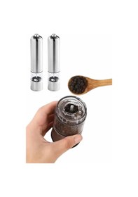 Resim Baharat Öğütücü Paslanmaz Ayarlanabilir Otomatik Pilli Işıklı Tuz & Karabiber Çok Renkli 