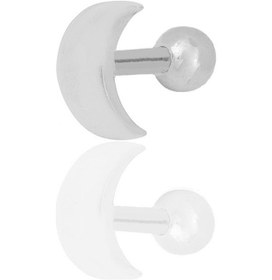 Resim Gümüş Rodyumlu Hilal Modeli Tragus Helix Piercing Küpe Barcode Gümüş - Çok Renkli 