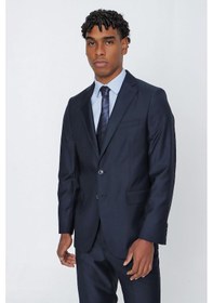 Resim İmza Lacivert Gabardin Mono Yaka 4 Drop Comfort Fit Rahat Kesim Basic Takım Elbise 1001245009 Lacivert 